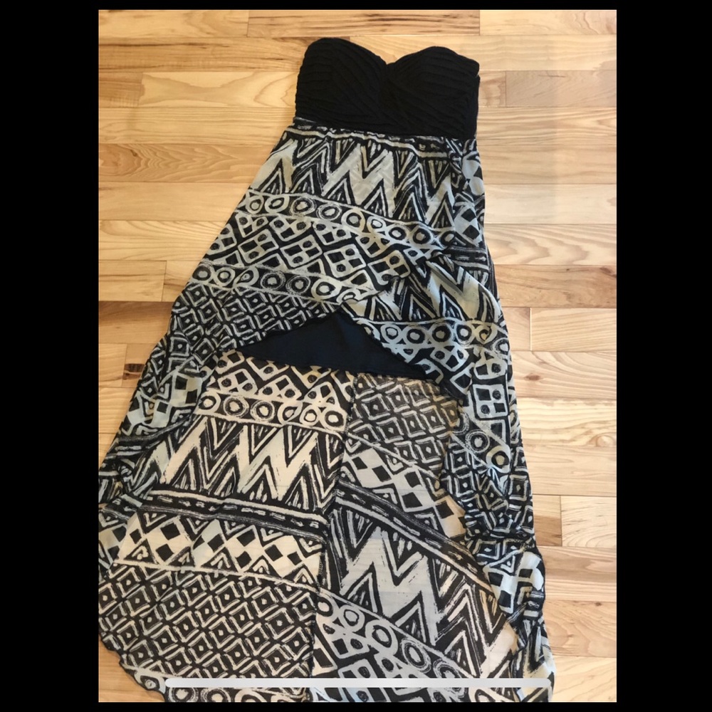 Windsor Black High Low strapless dress medium M